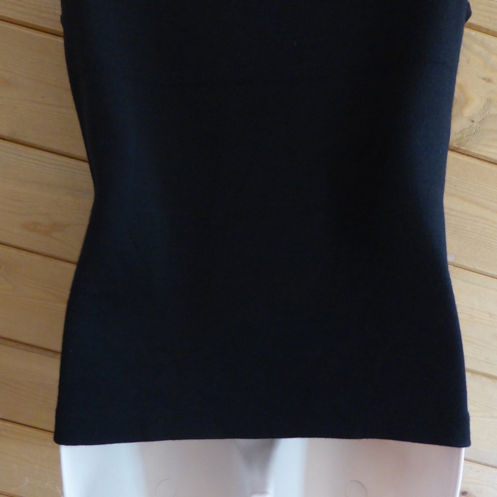 St John Caviar Solid Black Basic Santana Knit Tan… - image 6